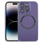 For iPhone 14 Pro Frosted MagSafe Magnetic Phone Case with Lens Film(Purple) - 1