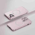 For iPhone 12 Frosted MagSafe Magnetic Phone Case with Lens Film(Pink) - 1