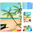 For iPad Pro 11 2020 Sewing Thread TPU Left and Right Flat Leather Tablet Case with Sleep Function & Card Slot & Buckle Anti-skid Strip and Pen Cover(Beach) - 1