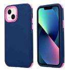 For iPhone 14 3 in 1 Four Corner Shockproof Phone Case (Royal Blue+Rose Red) - 1