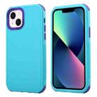 For iPhone 14 Plus 3 in 1 Four Corner Shockproof Phone Case(Royal Blue+Purple) - 1