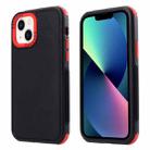 For iPhone 14 Plus 3 in 1 Four Corner Shockproof Phone Case(Black+Red) - 1