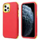 For iPhone 12 3 in 1 Four Corner Shockproof Phone Case(Red+Green) - 1