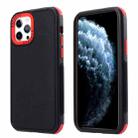 For iPhone 12 Pro Max 3 in 1 Four Corner Shockproof Phone Case(Black+Red) - 1