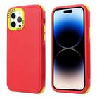 For iPhone 14 Pro 3 in 1 Four Corner Shockproof Phone Case(Red+Green) - 1