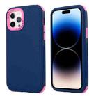 For iPhone 14 Pro 3 in 1 Four Corner Shockproof Phone Case(Royal Blue+Rose Red) - 1