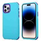 For iPhone 14 Pro 3 in 1 Four Corner Shockproof Phone Case(Royal Blue+Purple) - 1