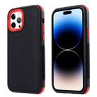 For iPhone 14 Pro Max 3 in 1 Four Corner Shockproof Phone Case (Black+Red) - 1