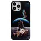 For iPhone 13 Pro Frosted Space Astronaut Phone Case (Black) - 1