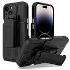 For iPhone 14 Pro Explorer Series Back Clip Holder PC Phone Case(Black) - 1