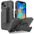 For iPhone 13 Pro Max Explorer Series Back Clip Holder PC Phone Case (Grey) - 1