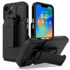 For iPhone 13 Pro Max Explorer Series Back Clip Holder PC Phone Case (Black) - 1