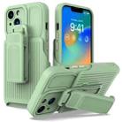 For iPhone 13 Pro Max Explorer Series Back Clip Holder PC Phone Case (Cyan) - 1