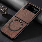 For Samsung Galaxy Z Flip4 Wireless Charging Magnetic Phone Case(Brown) - 1