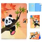 For iPad Pro 11 2020 Sewing Thread TPU Left and Right Flat Leather Tablet Case with Sleep Function & Card Slot & Buckle Anti-skid Strip and Pen Cover(Bamboo Bear) - 1