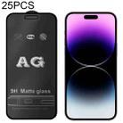 For iPhone 14 Pro 25pcs AG Matte Frosted Full Cover Tempered Glass Film - 1