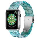 Five-bead Resin Watch Band For Apple Watch Ultra 49mm / Series 8&7 45mm / SE 2&6&SE&5&4 44mm / 3&2&1 42mm(Milky Way Green) - 1