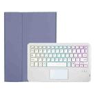 OP11-AS Lambskin Texture Ultra-thin Bluetooth Keyboard Leather Case with Touchpad & Backlight For OPPO Pad 11 inch(Purple) - 1