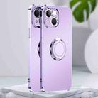 For iPhone 14 Plus Electroplated Frosted Ring Phone Case (Lavender Purple) - 1