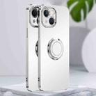 For iPhone 14 Plus Electroplated Frosted Ring Phone Case (White) - 1