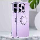 For iPhone 14 Pro Electroplated Frosted Ring Phone Case(Lavender Purple) - 1