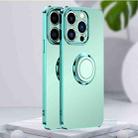 For iPhone 14 Pro Max Electroplated Frosted Ring Phone Case (Light Green) - 1