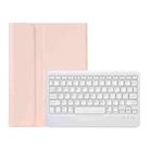 OP11-B Lambskin Texture Ultra-thin Bluetooth Keyboard Leather Case For OPPO Pad 11 inch(Pink) - 1