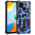 For Xiaomi Redmi 10C 4G / Poco C40 Camouflage Armor Kickstand TPU + PC Magnetic Phone Case(Dark Blue) - 1