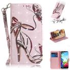 For LG K40S 3D Formula Pattern Magnetic Attraction Horizontal Flip Leather Case with Lanyard, Support Holder & Card Slot & Wallet(Butterfly High Heels) - 1