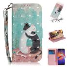 For Motorola Moto E6 Play 3D Formula Pattern Magnetic Attraction Horizontal Flip Leather Case with Lanyard, Support Holder & Card Slot & Wallet(Black and White Cat) - 1
