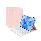 For Huawei MatePad Pro 11 2022 AHW12-AS Detachable Backlight Bluetooth Keyboard Tablet Leather Case(Pink) - 1