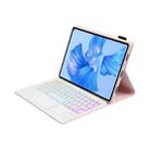 For Huawei MatePad Pro 11 2022 AHW12-AS Detachable Backlight Bluetooth Keyboard Tablet Leather Case(Pink) - 4