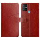 For Infinix Hot 10 HT01 Y-shaped Pattern Flip Leather Phone Case(Brown) - 1