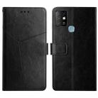 For Infinix Hot 10 HT01 Y-shaped Pattern Flip Leather Phone Case(Black) - 1