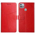 For Infinix Hot 10i/Smart 5 Pro HT01 Y-shaped Pattern Flip Leather Phone Case(Red) - 1