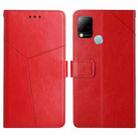 For Infinix Hot 10s/10T HT01 Y-shaped Pattern Flip Leather Phone Case(Red) - 1