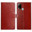 For Infinix Hot 10s/10T HT01 Y-shaped Pattern Flip Leather Phone Case(Brown) - 1