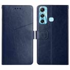 For Infinix Hot 11 HT01 Y-shaped Pattern Flip Leather Phone Case(Blue) - 1