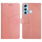 For Infinix Hot 11 HT01 Y-shaped Pattern Flip Leather Phone Case(Pink) - 1