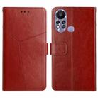 For Infinix Hot 11s HT01 Y-shaped Pattern Flip Leather Phone Case(Brown) - 1