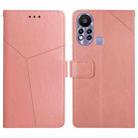 For Infinix Hot 11s HT01 Y-shaped Pattern Flip Leather Phone Case(Pink) - 1