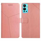 For Infinix Hot 12 HT01 Y-shaped Pattern Flip Leather Phone Case(Pink) - 1