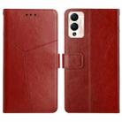 For Infinix Hot 12 Play HT01 Y-shaped Pattern Flip Leather Phone Case(Brown) - 1