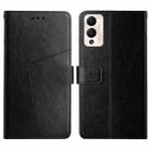 For Infinix Hot 12 Play HT01 Y-shaped Pattern Flip Leather Phone Case(Black) - 1