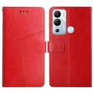 For Infinix Hot 12i HT01 Y-shaped Pattern Flip Leather Phone Case(Red) - 1