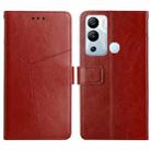 For Infinix Hot 12i HT01 Y-shaped Pattern Flip Leather Phone Case(Brown) - 1