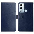 For Infinix Hot 12i HT01 Y-shaped Pattern Flip Leather Phone Case(Blue) - 1