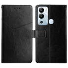 For Infinix Hot 12i HT01 Y-shaped Pattern Flip Leather Phone Case(Black) - 1