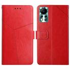 For Infinix Hot 11s NFC HT01 Y-shaped Pattern Flip Leather Phone Case(Red) - 1