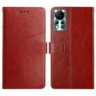 For Infinix Hot 11s NFC HT01 Y-shaped Pattern Flip Leather Phone Case(Brown) - 1